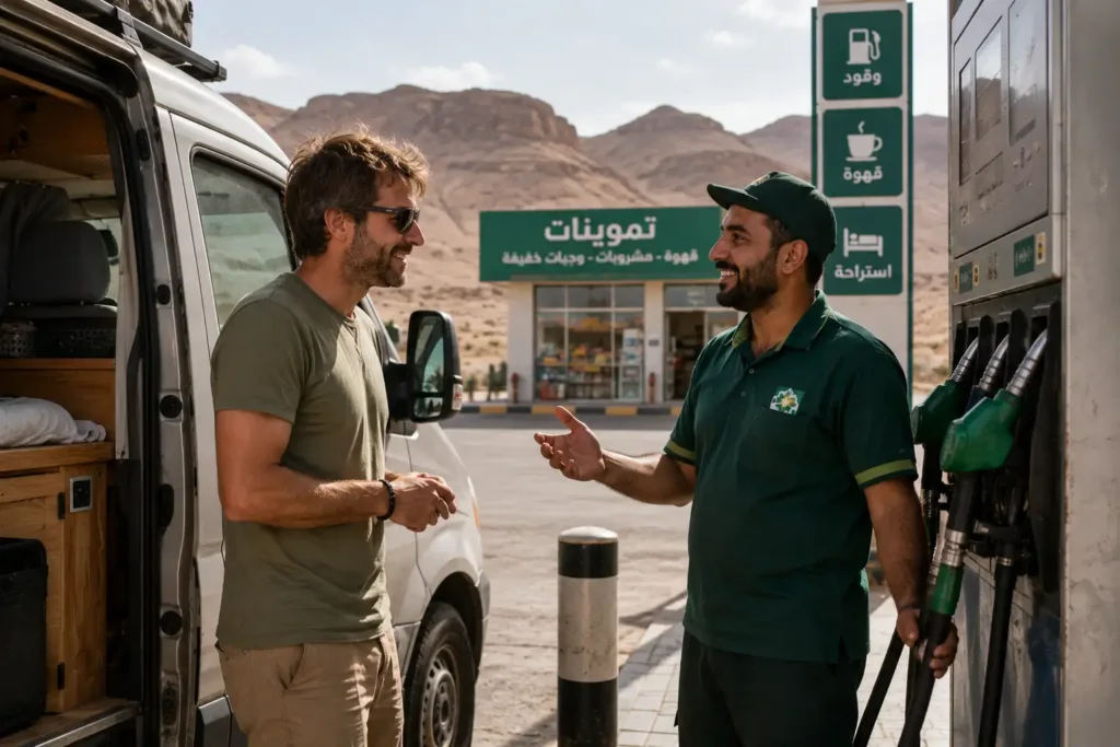 Saudi Vanlife Arabic: What to Say for Fuel, Food, and Overnight Stops